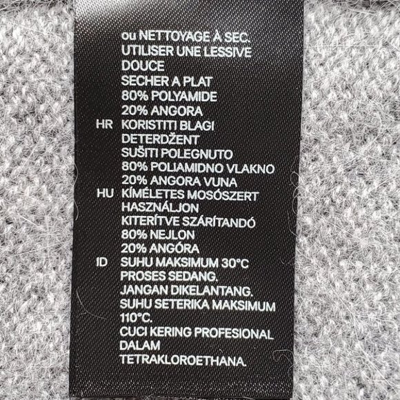 H&M Gray Angora Blend Open Front Classic Minimalist Cardigan Size M - Picture 12 of 13